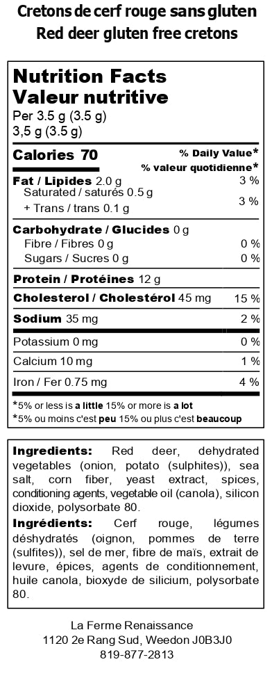 Verrine (creton) de cerf rouge sans gluten / Red deer without gluten verrin (creton)