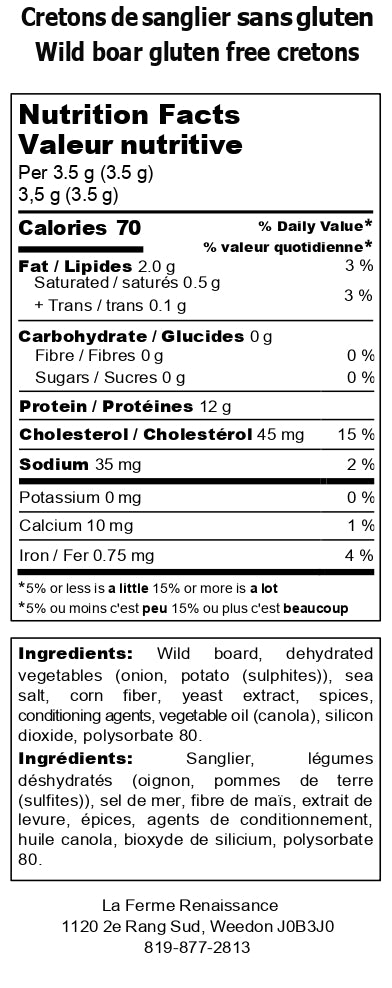 Verrine (creton) de sanglier sans gluten / Wild boar without gluten verrin (creton)