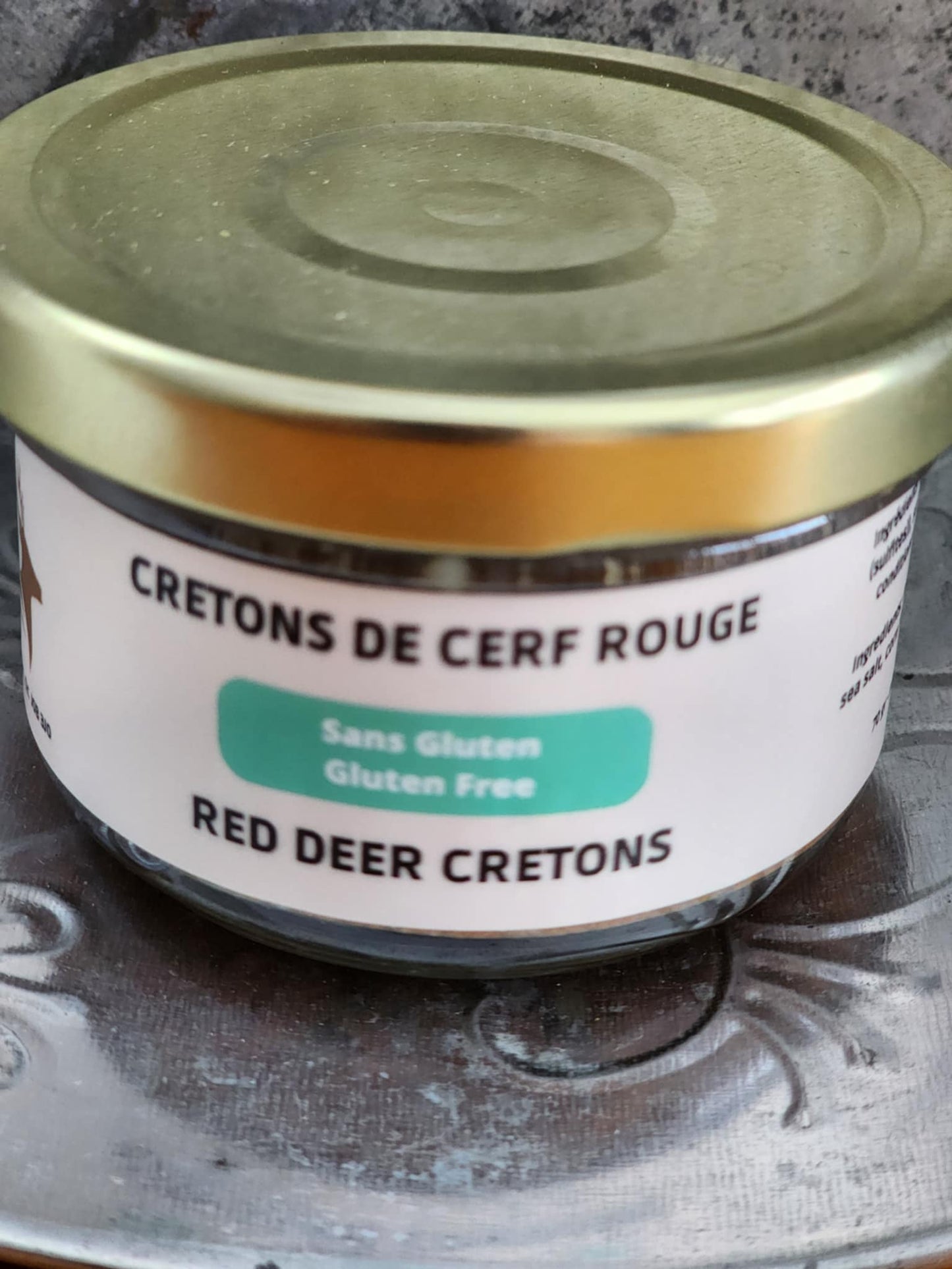 Verrine (creton) de cerf rouge sans gluten / Red deer without gluten verrin (creton)