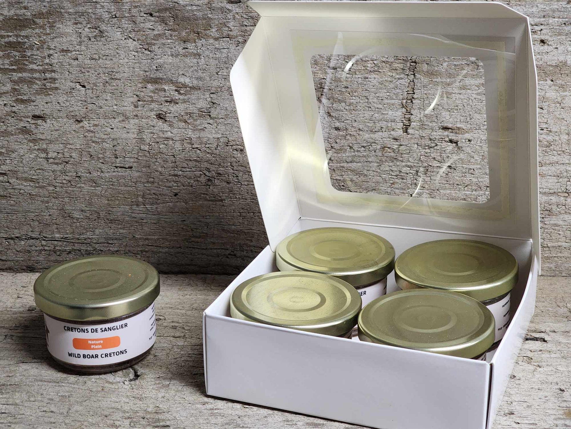 Coffret découverte verrines gibier sanglier cerf La Ferme Renaissance Québec