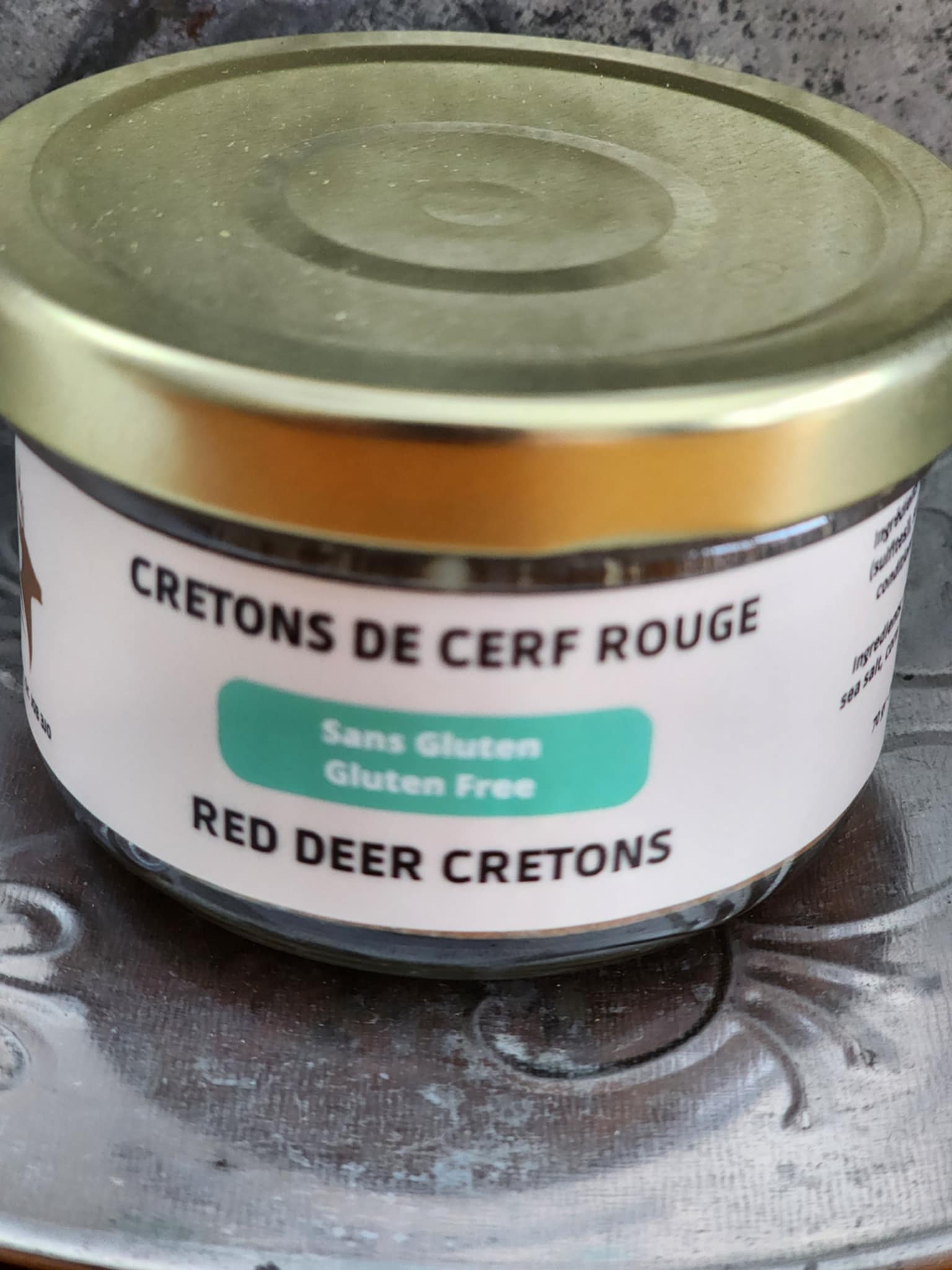 Verrine de cerf rouge sans gluten artisanale 70g Québec