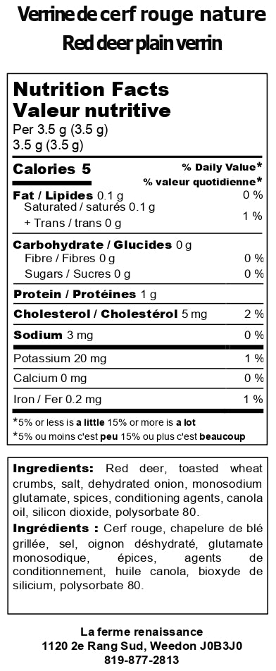 Pâté de cerf rouge du Québec en pot de verre artisanal