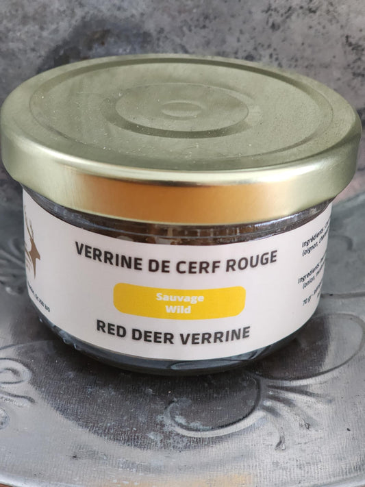 Verrine de cerf rouge sauvage artisanale charcuterie gibier Québec
