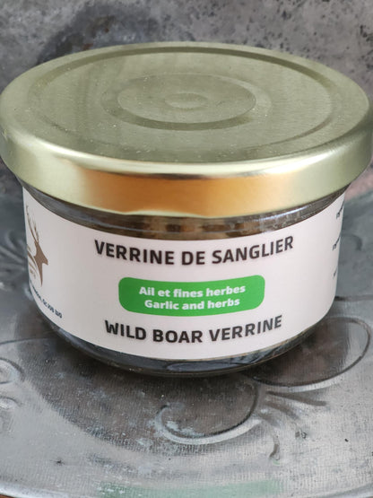 Verrine de sanglier ail et herbes fines 70g artisanale Québec